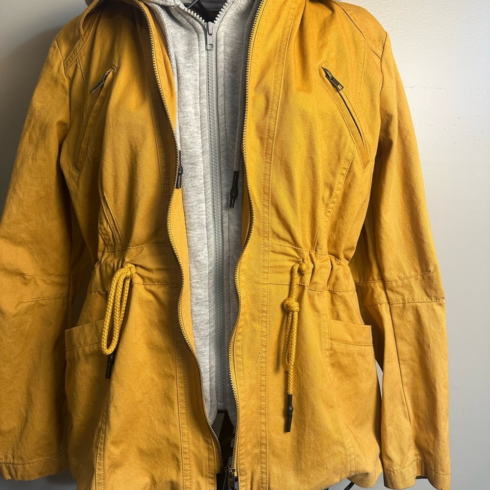 Mustard Hooded Women's Jacket - Picture 4 of 6